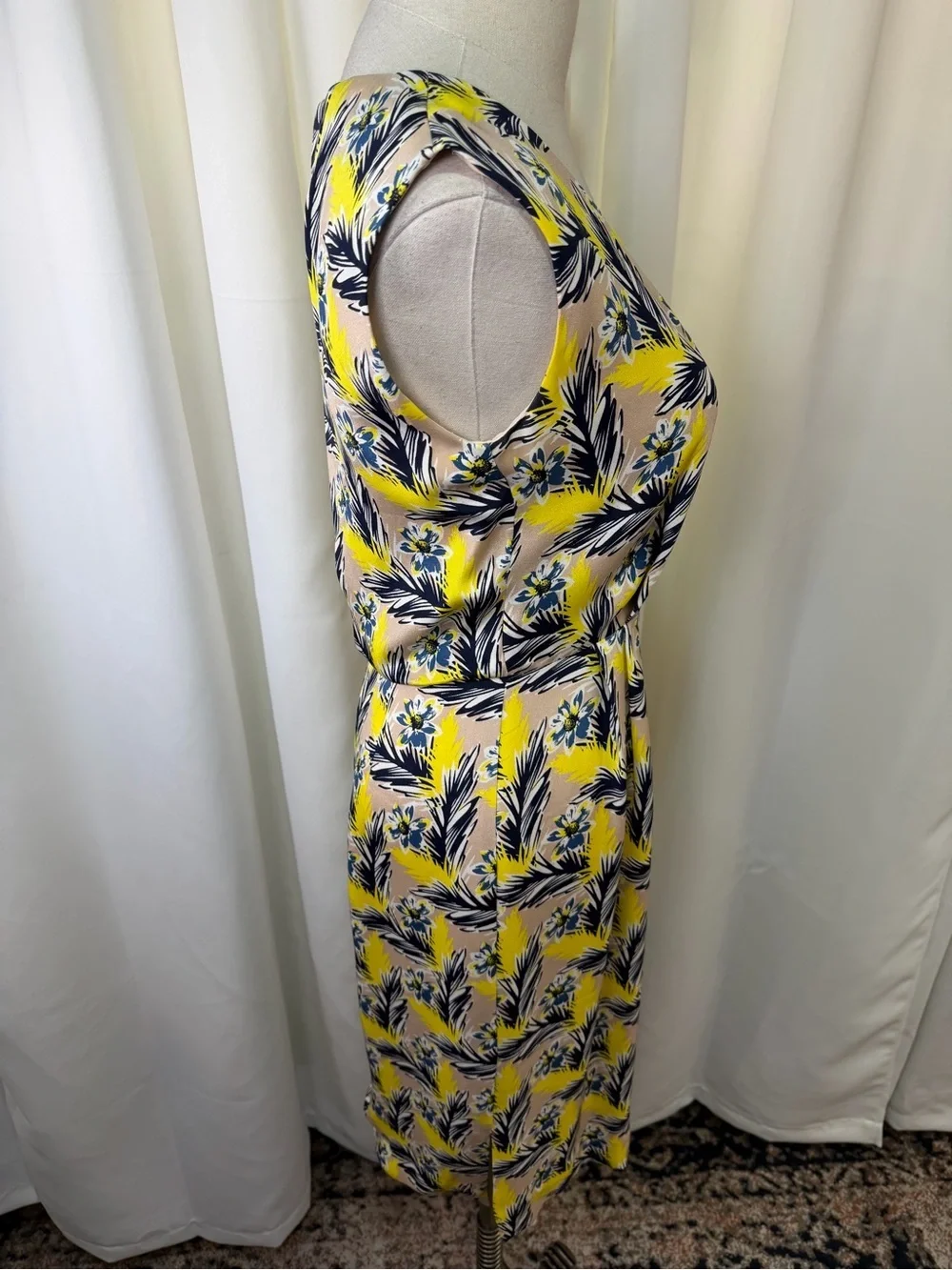 J. Crew ‘Yellow & Tan Floral Print Sleeveless Dress’ in “Meadow Spring” Size 00